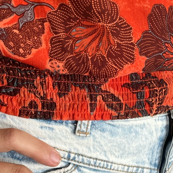 Rachel Zoe Orange and Black Floral Blouse - Picture 3 of 7